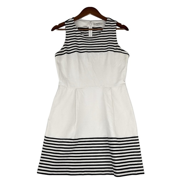 Madewell Dresses & Skirts - Madewell White and Navy Striped Sleeveless Dress Style# C3446 Size Medium